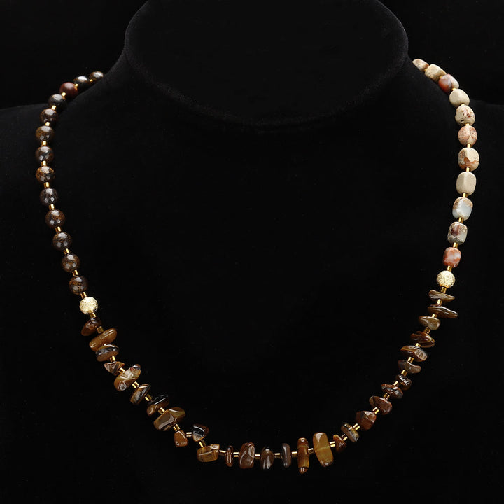 Olivenorma Agalmatolite Tiger Eye Beads Bracelet - image 5