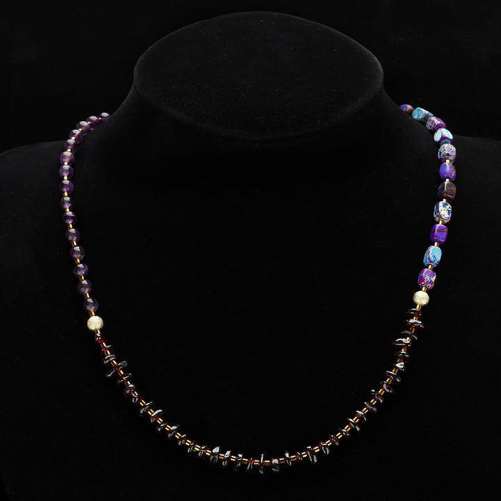 Olivenorma Amethyst Garnet Purple Emperor Stone Beads Bracelet - image 5