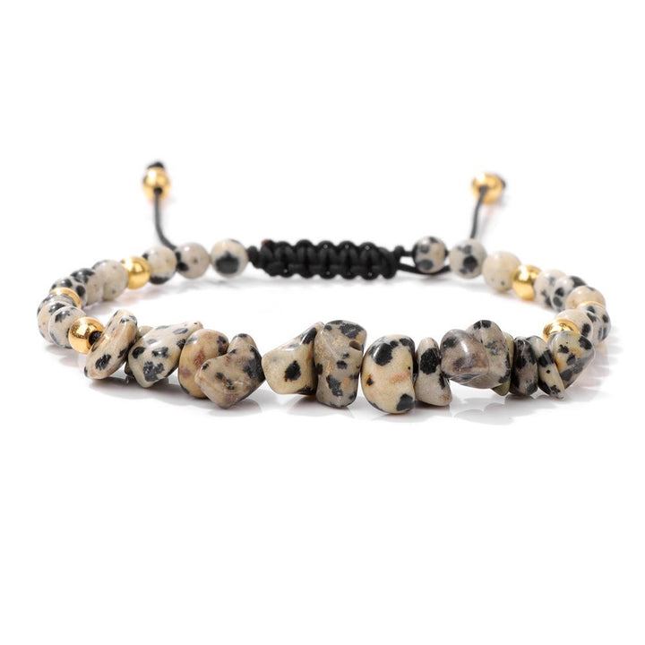 Olivenorma Irregular Natural Stone Beads Drawstring Bracelet - Dalmatian Jasper - image 9