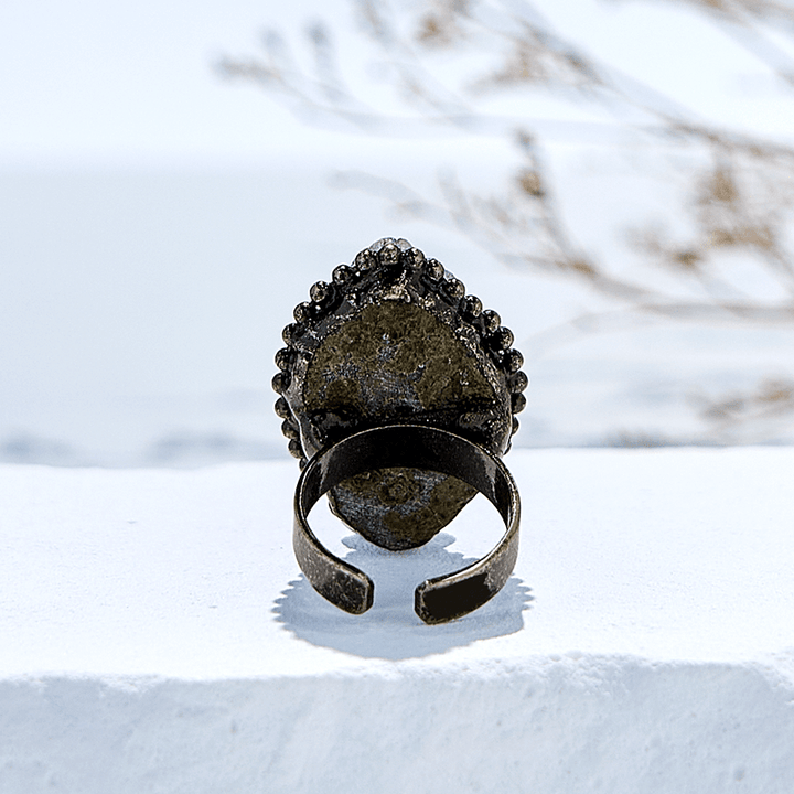 Olivenorma Irregular Shape Natural Amethyst Adjustable Ring - image 6