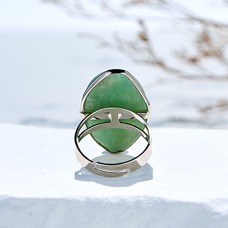 Olivenorma Natural Irregular Amazonite Adjustable Ring - image 5