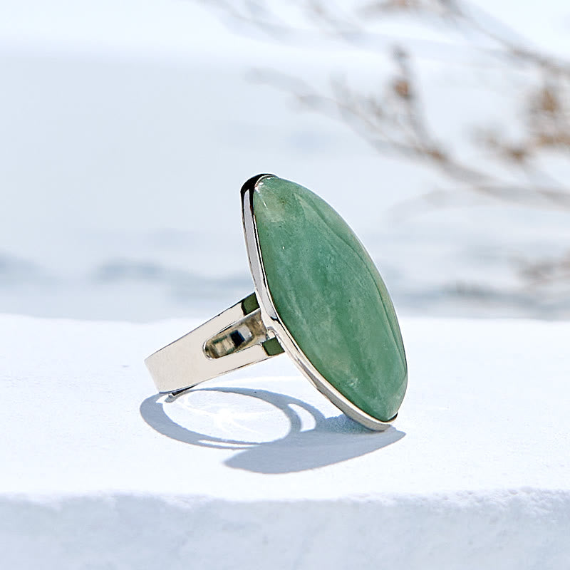 Olivenorma Natural Irregular Amazonite Adjustable Ring - image 6