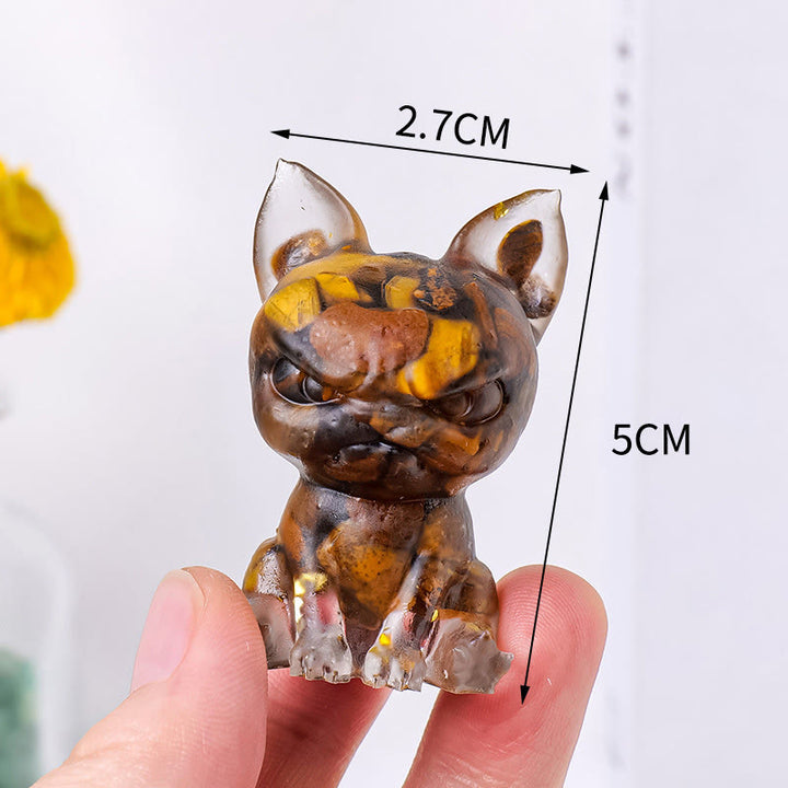 Olivenorma Crystal Epoxy Serious Expression Bulldog Gemstone Decoration - image 25