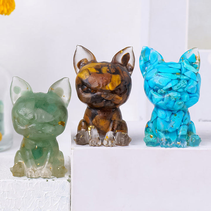 Olivenorma Crystal Epoxy Serious Expression Bulldog Gemstone Decoration - image 27