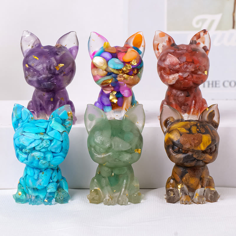 Olivenorma Crystal Epoxy Serious Expression Bulldog Gemstone Decoration - image 0