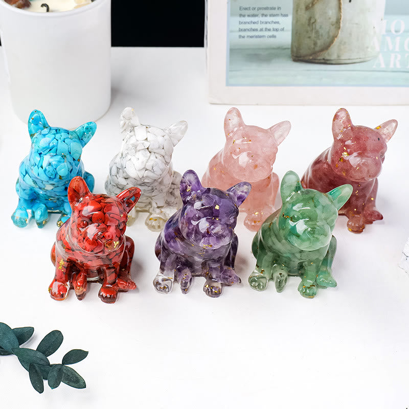 Olivenorma Crystal Epoxy French Bulldog Gemstone Decoration - image 1