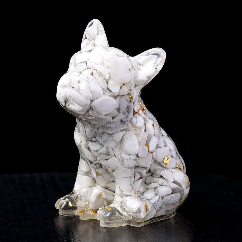Olivenorma Crystal Epoxy French Bulldog Gemstone Decoration - White Turquoise - image 14