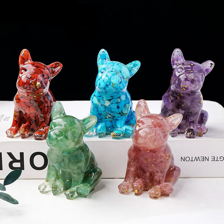 Olivenorma Crystal Epoxy French Bulldog Gemstone Decoration - image 0