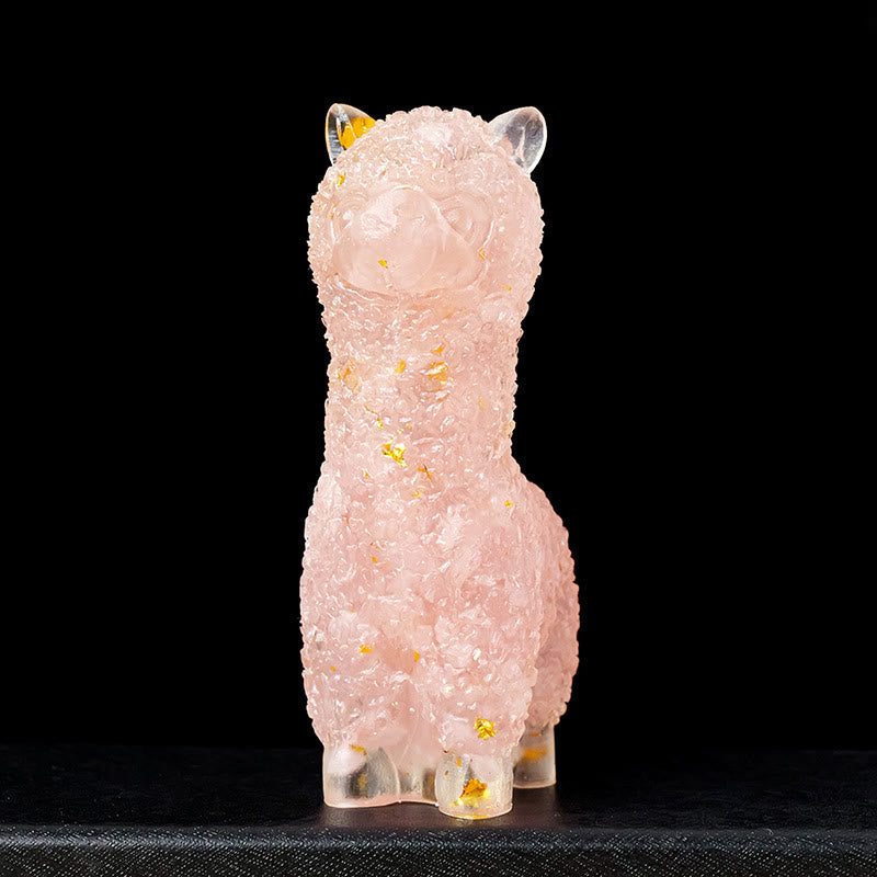 Olivenorma Crystal Epoxy Alpaca Gemstone Decoration - Rose Quartz - image 10
