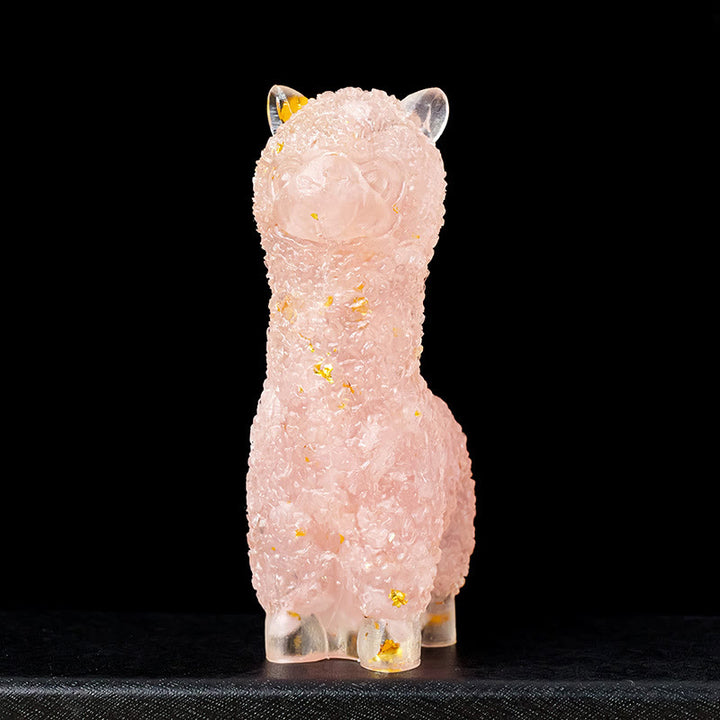 Olivenorma Crystal Epoxy Alpaca Gemstone Decoration - Rose Quartz - image 10