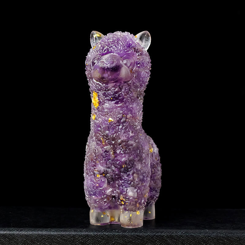 Olivenorma Crystal Epoxy Alpaca Gemstone Decoration - Amethyst - image 2