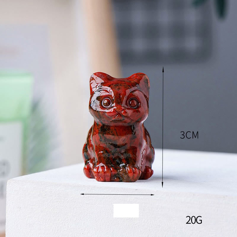 Olivenorma Crystal Epoxy Lucky Cat Gemstone Decoration - Mahogany Obsidian - image 3