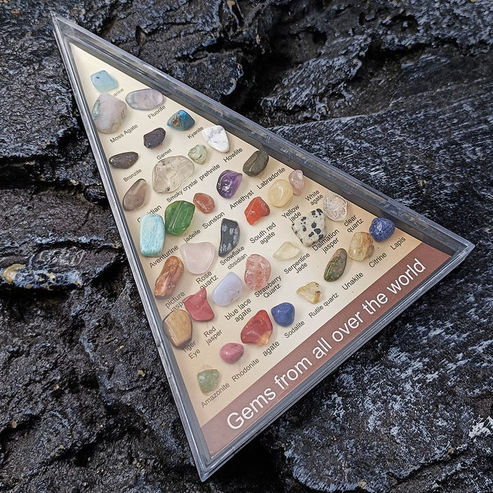 Olivenorma 36 Mineral Specimens Triangular Set Ornament - image 1