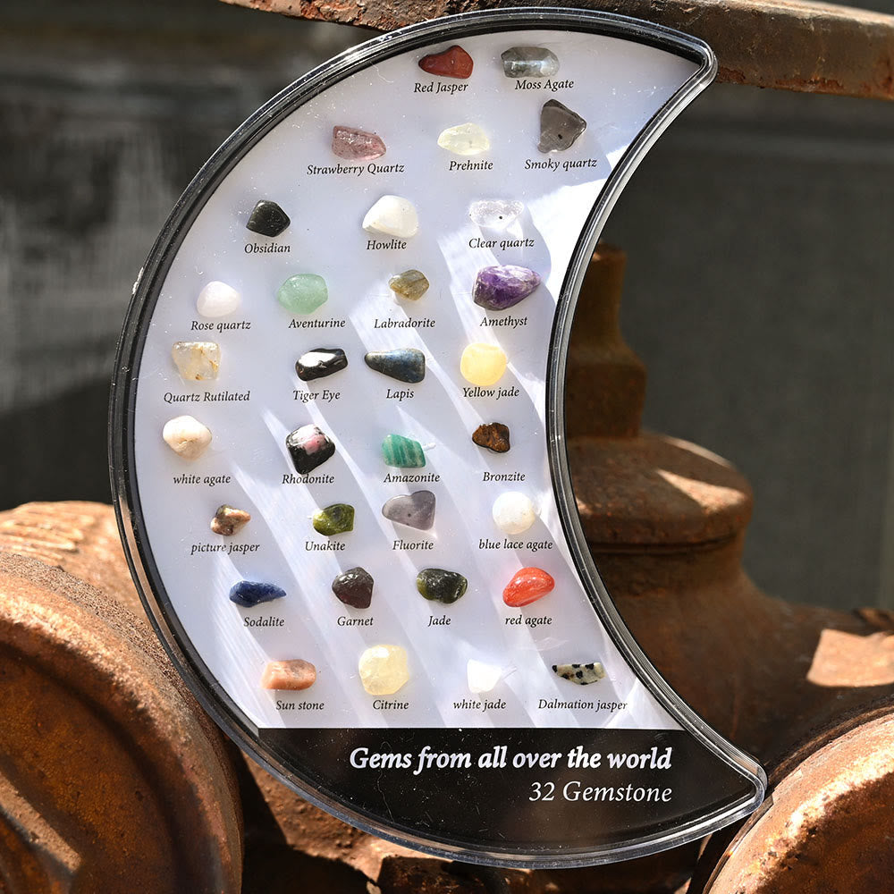 Olivenorma 32 Mineral Specimens Moon Set Ornament - 32Pcs Natural Stone - image 0