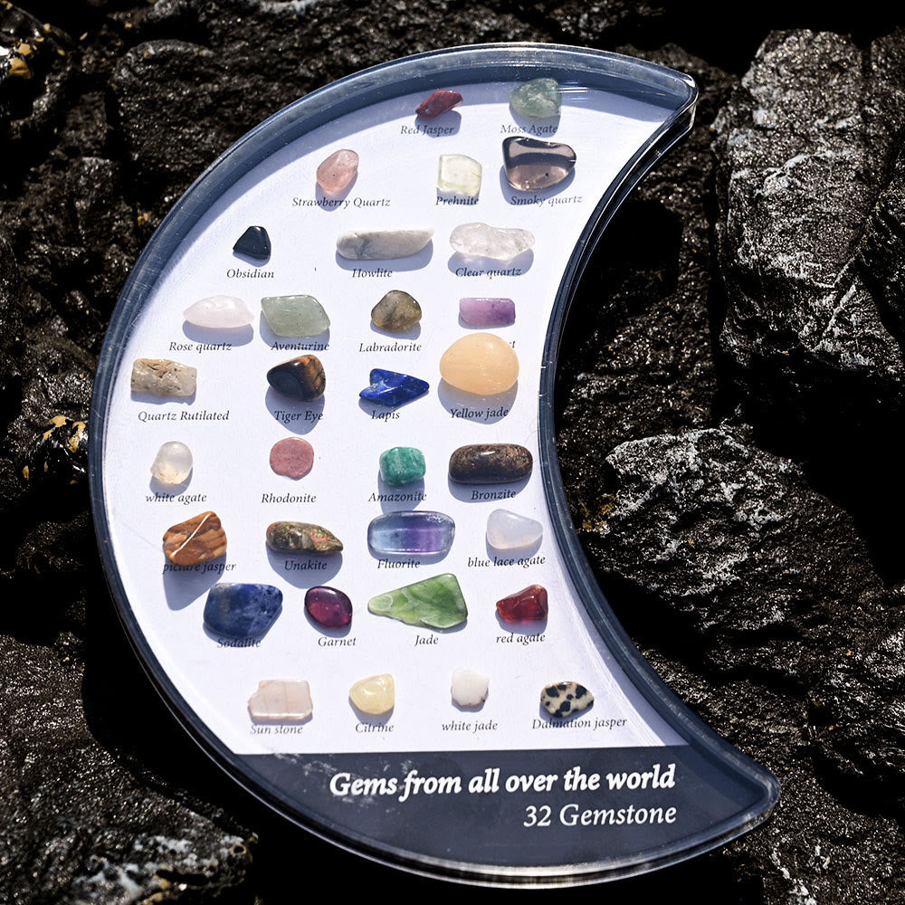 Olivenorma 32 Mineral Specimens Moon Set Ornament - image 1