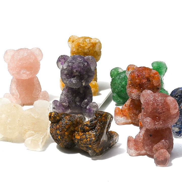 Olivenorma Crystal Epoxy Bear Gemstone Decoration - image 1