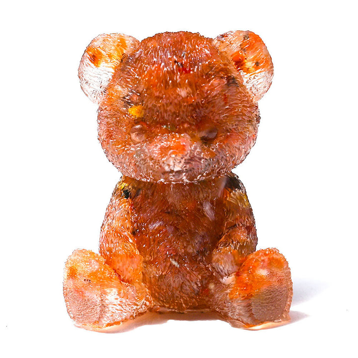 Olivenorma Crystal Epoxy Bear Gemstone Decoration - Carnelian - image 5