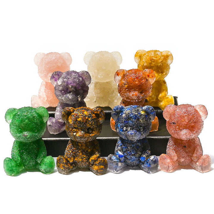 Olivenorma Crystal Epoxy Bear Gemstone Decoration - image 2