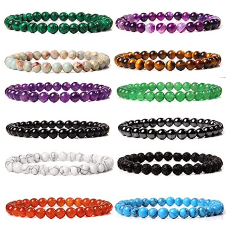 Olivenorma 6mm Natural Stone Beaded Bracelet - image 0