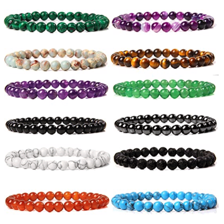 Olivenorma 6mm Natural Stone Beaded Bracelet - image 0