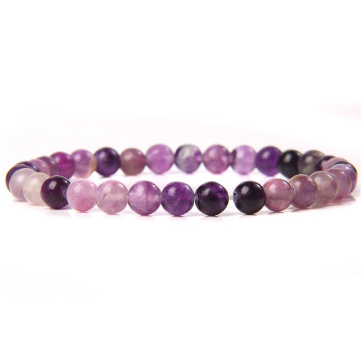 Olivenorma 6mm Natural Stone Beaded Bracelet - Purple Agate - image 6
