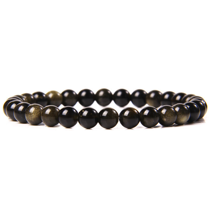 Olivenorma 6mm Natural Stone Beaded Bracelet - Golden Obsidian - image 39
