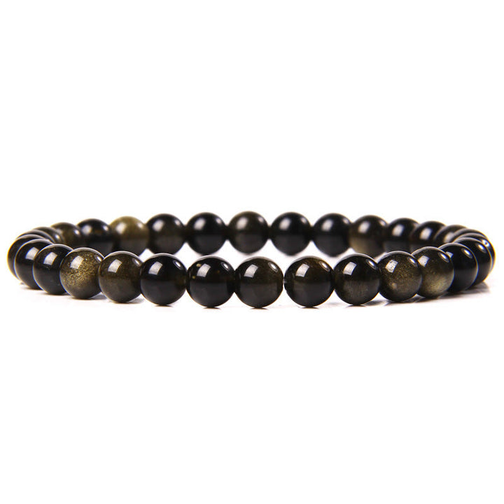 Olivenorma 6mm Natural Stone Beaded Bracelet - Golden Obsidian - image 39