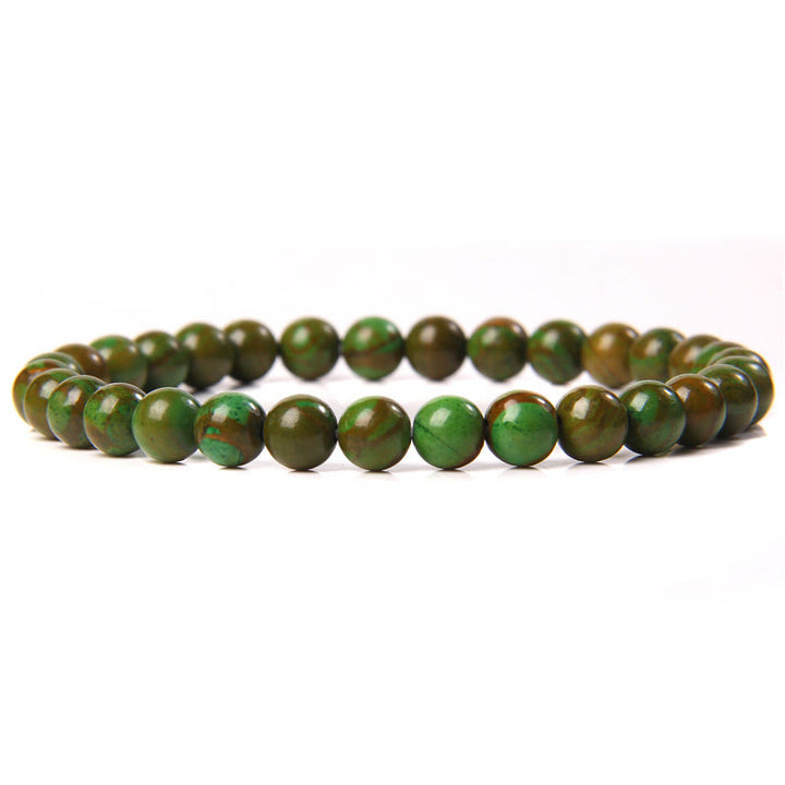 Olivenorma 6mm Natural Stone Beaded Bracelet - Green Jasper - image 16