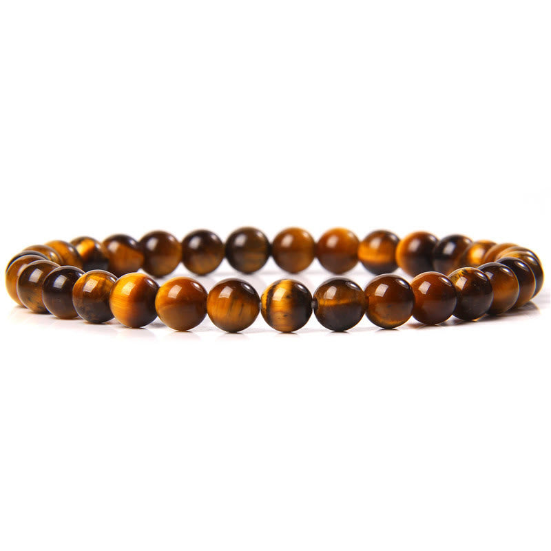 Olivenorma 6mm Natural Stone Beaded Bracelet - Tiger Eye - image 53