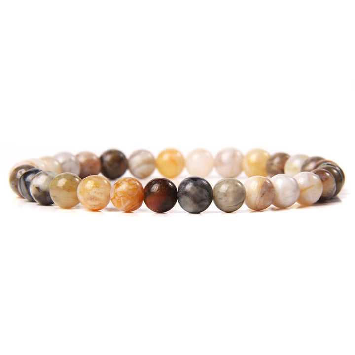 Olivenorma 6mm Natural Stone Beaded Bracelet - Crazy Agate - image 28