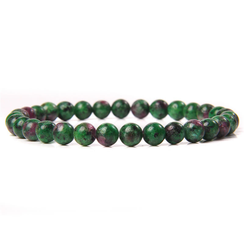 Olivenorma 6mm Natural Stone Beaded Bracelet - Ruby Zoisite - image 21