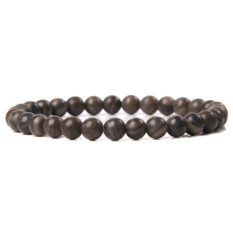 Olivenorma 6mm Natural Stone Beaded Bracelet - Coffee Grain Jasper - image 45