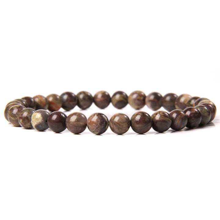 Olivenorma 6mm Natural Stone Beaded Bracelet - Bronzite - image 42