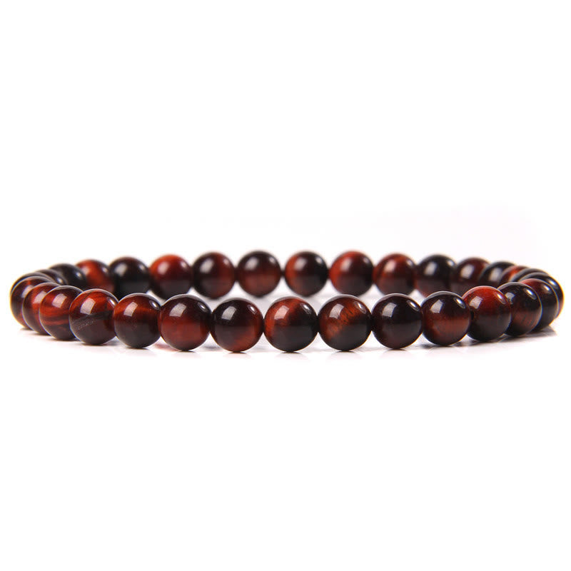 Olivenorma 6mm Natural Stone Beaded Bracelet - Red Tiger Eye - image 26