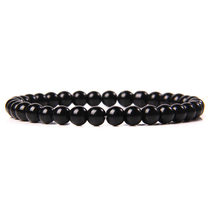 Olivenorma 6mm Natural Stone Beaded Bracelet - Obsidian - image 38