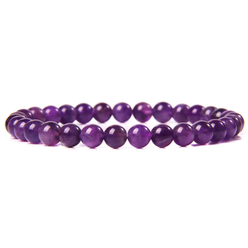 Olivenorma 6mm Natural Stone Beaded Bracelet - Amethyst - image 7
