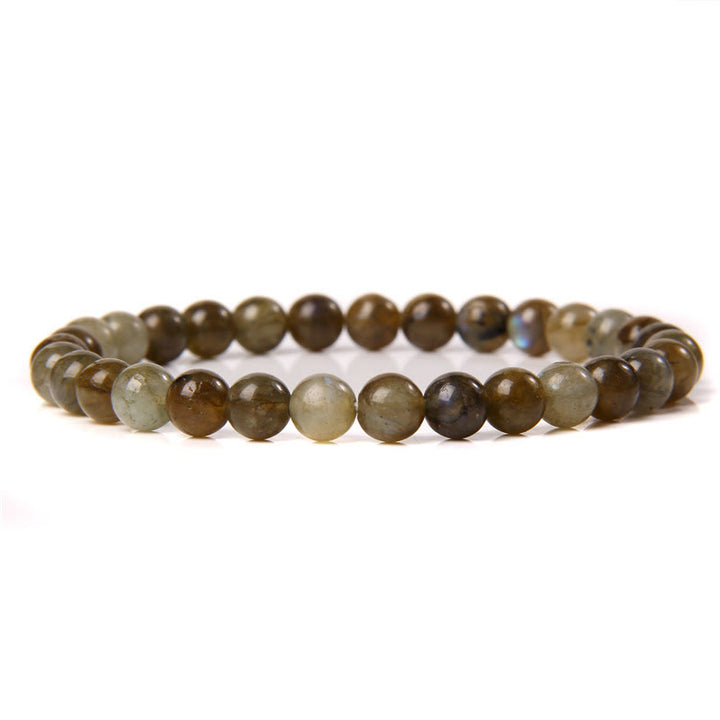 Olivenorma 6mm Natural Stone Beaded Bracelet - Grey Labradorite - image 43