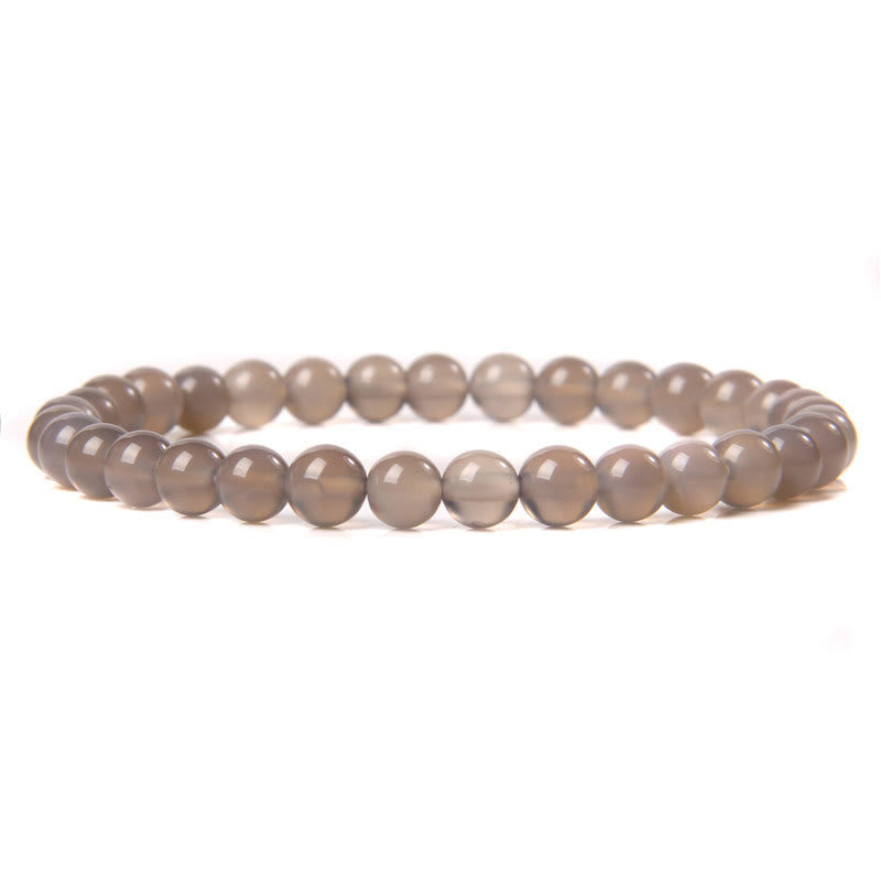 Olivenorma 6mm Natural Stone Beaded Bracelet - Grey Agate - image 54