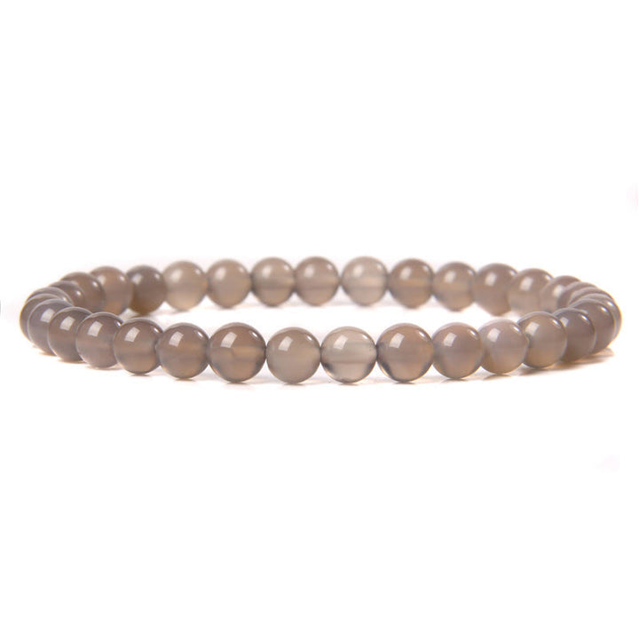 Olivenorma 6mm Natural Stone Beaded Bracelet - Grey Agate - image 54