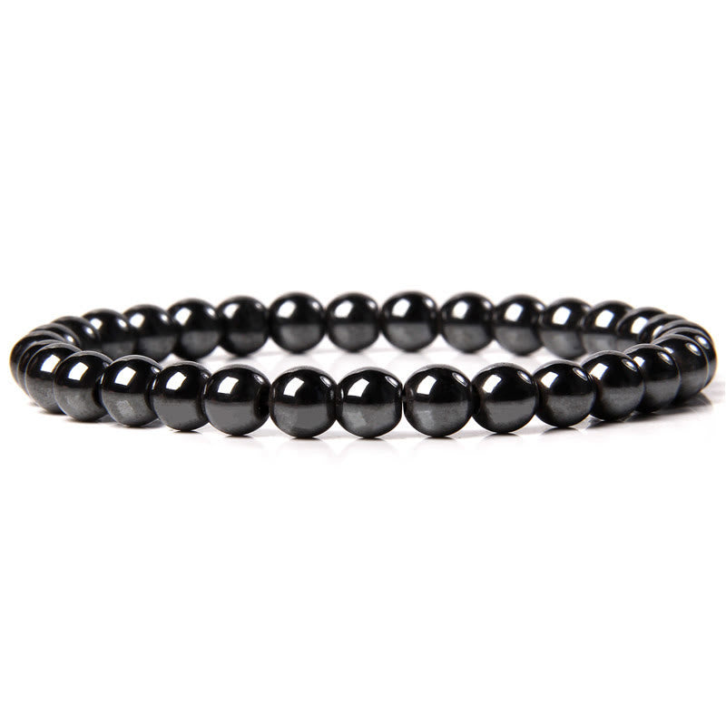 Olivenorma 6mm Natural Stone Beaded Bracelet - Hematite - image 62
