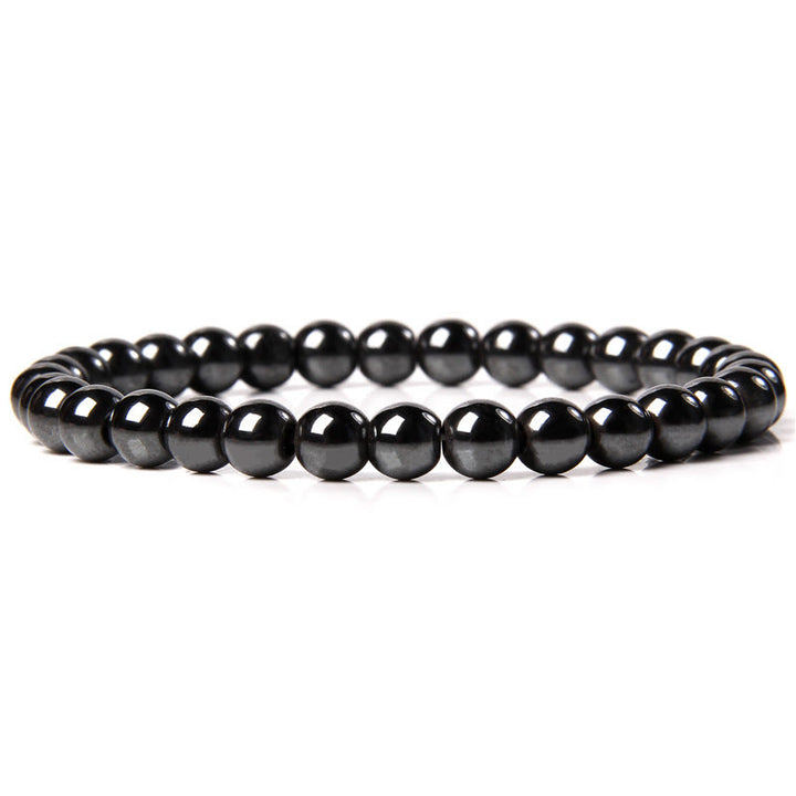 Olivenorma 6mm Natural Stone Beaded Bracelet - Hematite - image 62