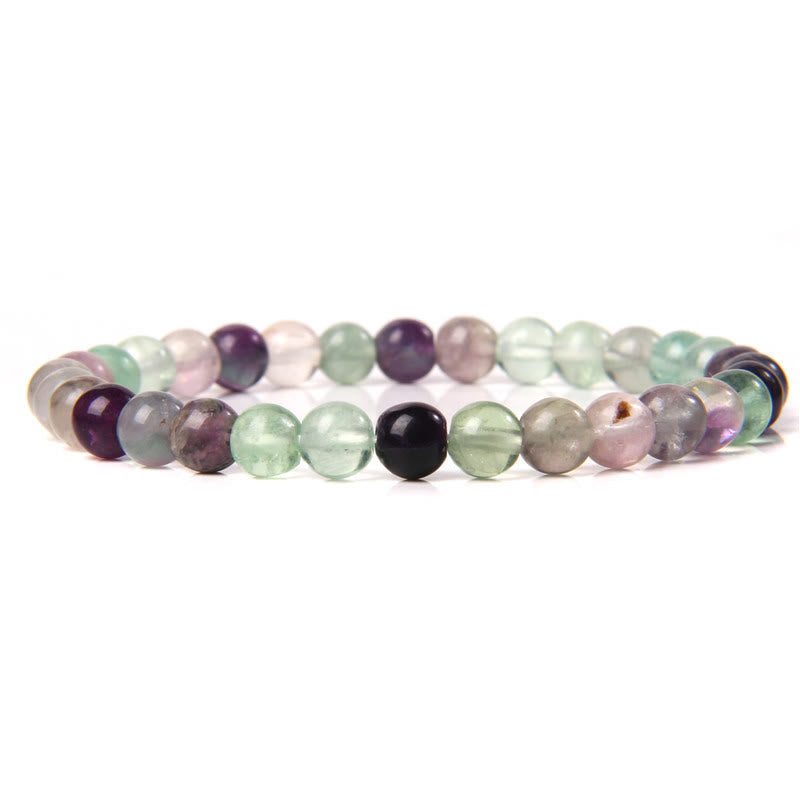 Olivenorma 6mm Natural Stone Beaded Bracelet - Fluorite - image 60