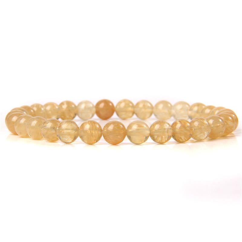 Olivenorma 6mm Natural Stone Beaded Bracelet - Sun Stone - image 33
