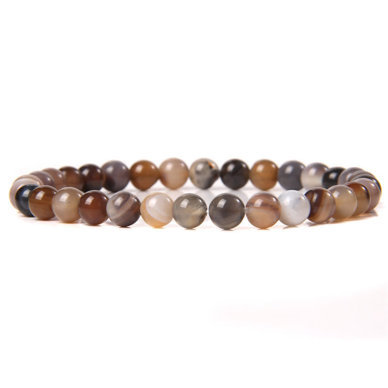 Olivenorma 6mm Natural Stone Beaded Bracelet - Agate - image 59