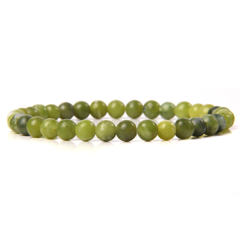 Olivenorma 6mm Natural Stone Beaded Bracelet - Green Jade - image 15