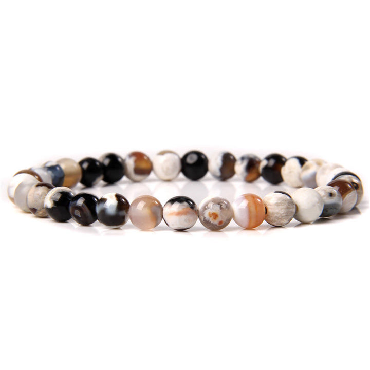 Olivenorma 6mm Natural Stone Beaded Bracelet - Cherry Blossom Agate - image 67