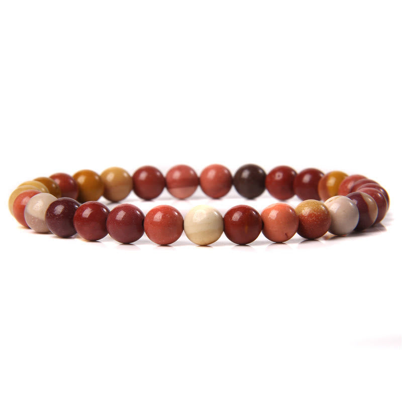 Olivenorma 6mm Natural Stone Beaded Bracelet - Mookaite - image 69