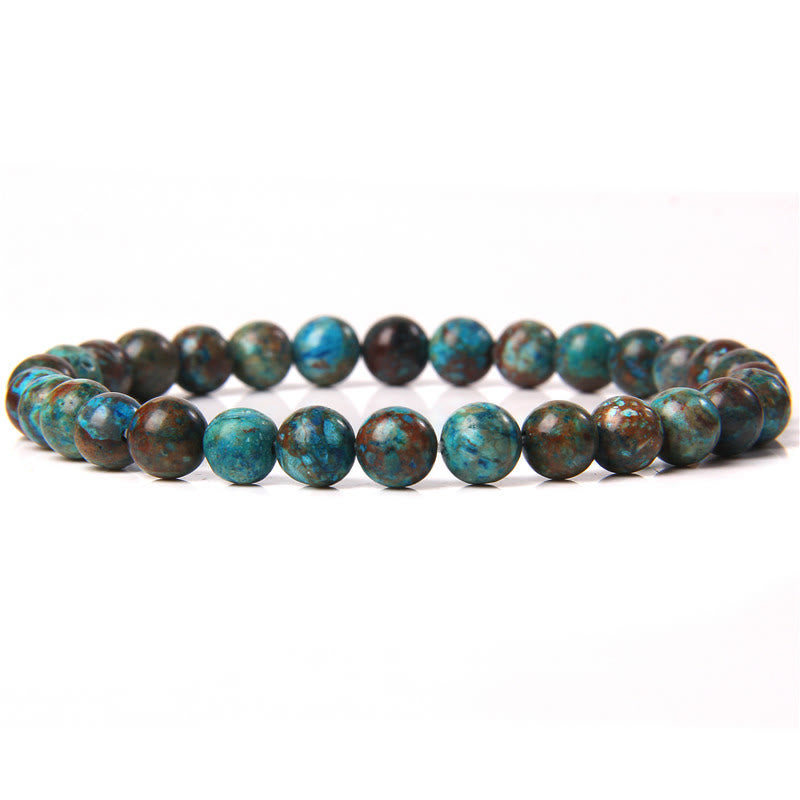 Olivenorma 6mm Natural Stone Beaded Bracelet - Blue Calsilica Jasper - image 71