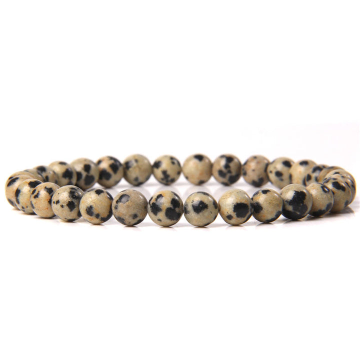 Olivenorma 6mm Natural Stone Beaded Bracelet - Dalmatian Jasper - image 76