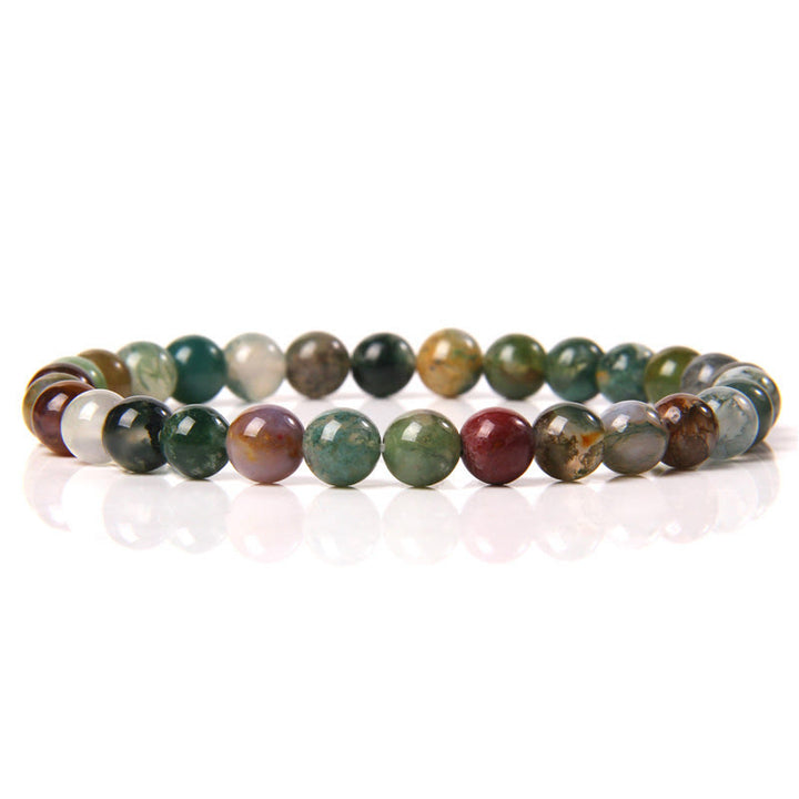Olivenorma 6mm Natural Stone Beaded Bracelet - Moss Agate - image 79